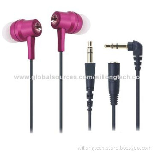 Colorful Noise-cancelling Metal In-ear Earphones for MP3 Player, 20Hz-20kHz Frequency Range
